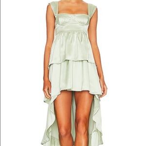 We Wore What Green High to Low Dress